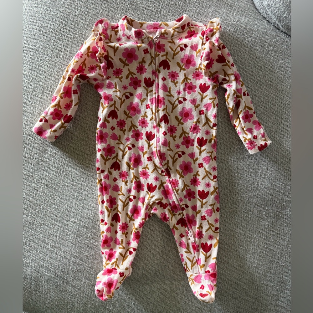 Old Navy Pink Floral Kids Footie